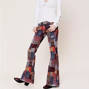 Free people patchwork cord flares